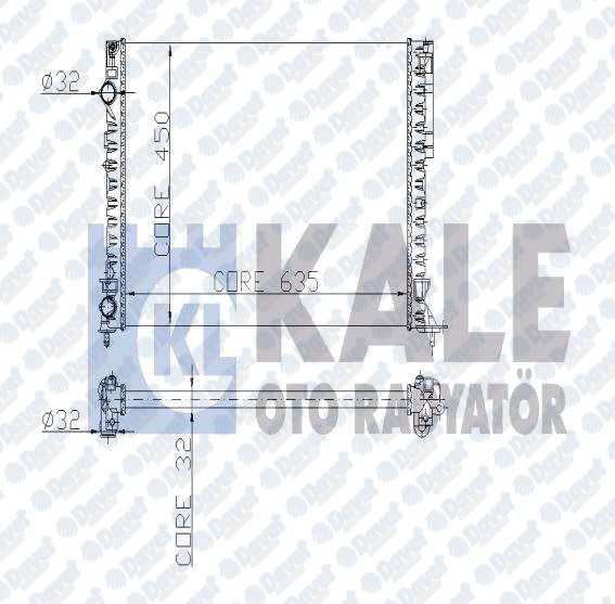 KALE 0550502AL Su Radyatoru Renault Laguna 1.6i/1.8i 16v (2 Sira Al+Pl) (Aliminyum)